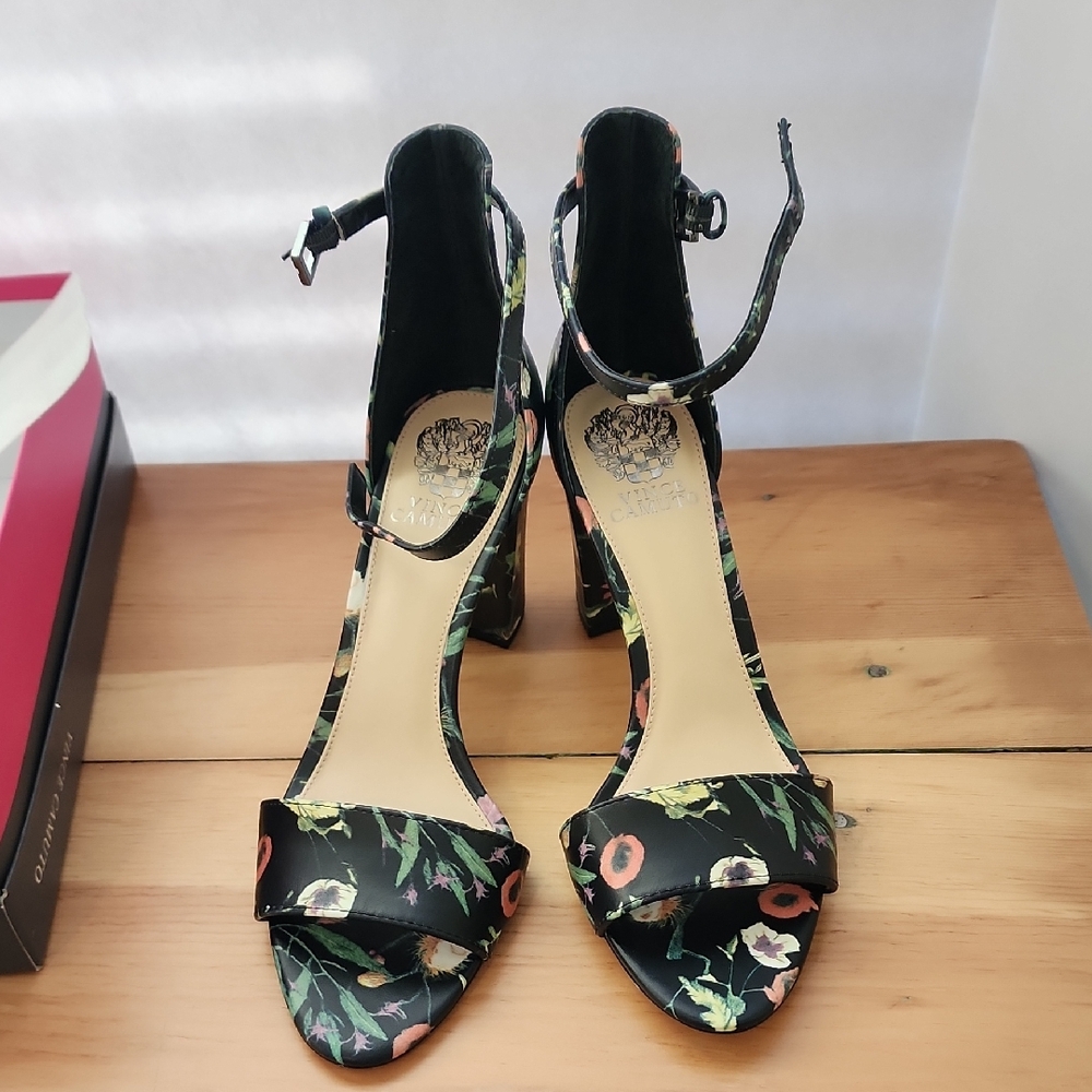 Floral Black Women's Heels